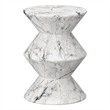 Pemberly Row Union Concrete End Table - Marble Look in White