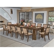 Pemberly Row 13-Piece Extendable Dining Set in Walnut Finish