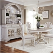 Pemberly Row Contemporary Wood Hutch & Buffet in White Finish