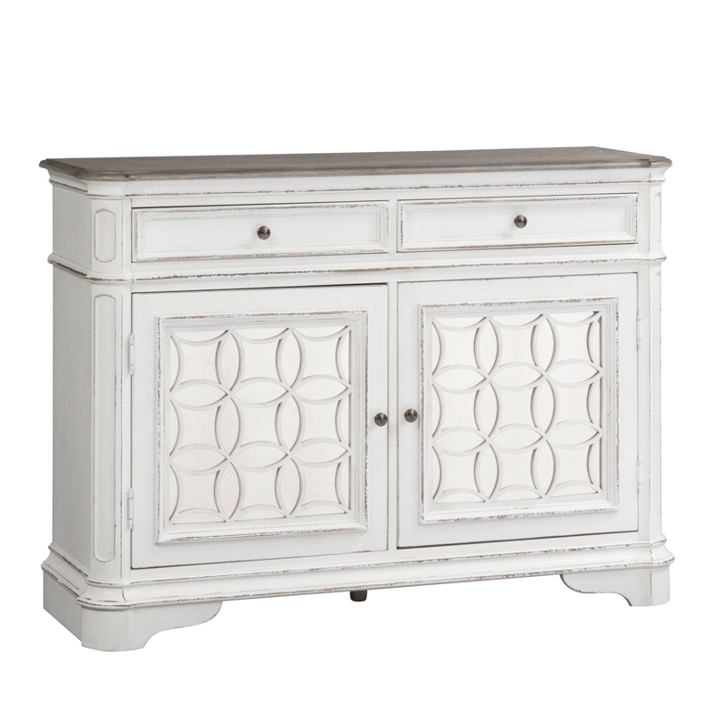 Pemberly Row Wood French & English Dovetail Construction Buffet in White