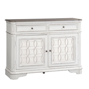 Pemberly Row Wood French & English Dovetail Construction Buffet in White