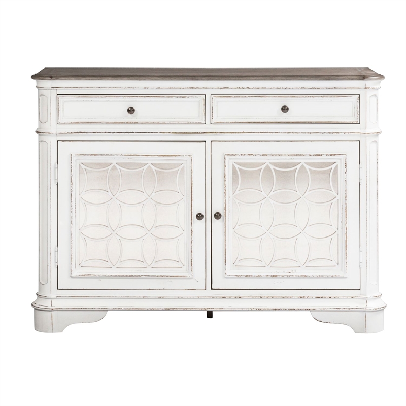 Pemberly Row Wood French & English Dovetail Construction Buffet in White