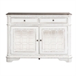 Pemberly Row Wood French & English Dovetail Construction Buffet in White