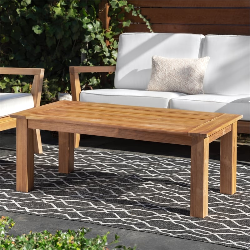 Pemberly Row Modern Solid Teak Outdoor 18