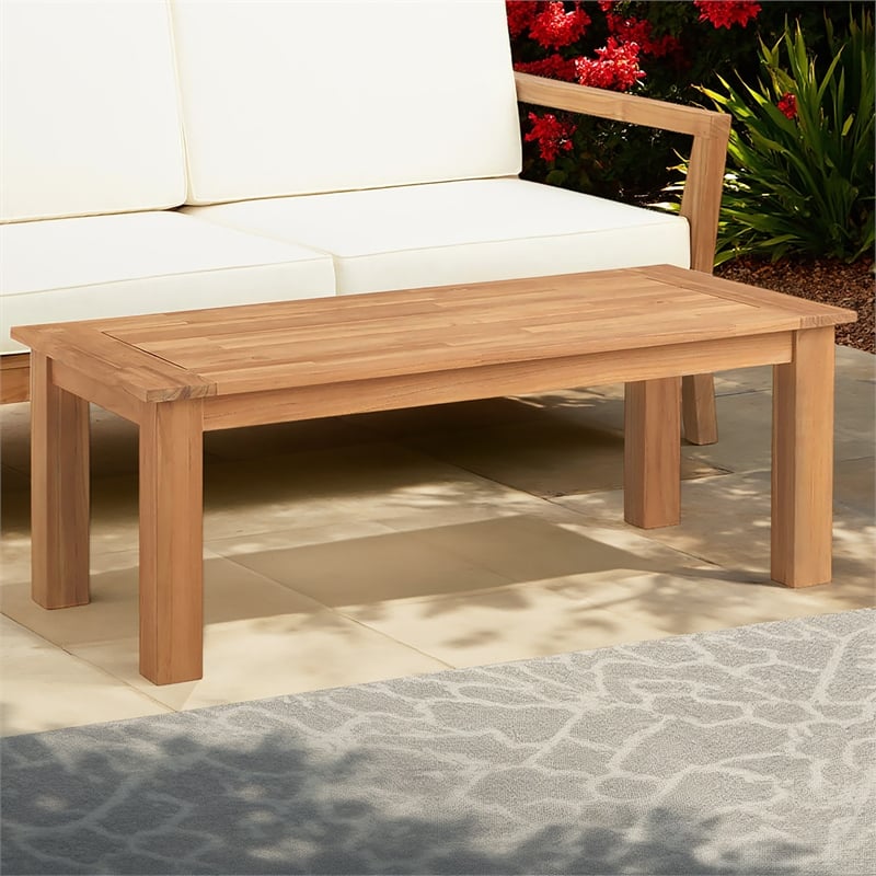 Pemberly Row Modern Solid Teak Outdoor 18