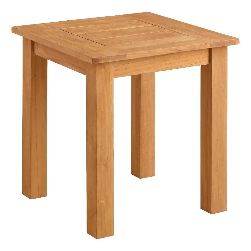Pemberly Row Modern Teak Outdoor Square Side Table 22