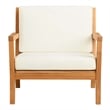 Pemberly Row 5Pc Set Teak Outdoor Sofa 2 Tables 2 Chairs & Cushions in Natural