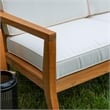 Pemberly Row 5Pc Set Teak Outdoor Sofa 2 Tables 2 Chairs & Cushions in Natural