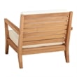 Pemberly Row 5Pc Set Teak Outdoor Sofa 2 Tables 2 Chairs & Cushions in Natural