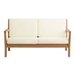 Pemberly Row 5Pc Set Teak Outdoor Sofa 2 Tables 2 Chairs & Cushions in Natural