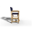 Pemberly Row Modern Teak Outdoor Counter Height Armchair in Blue