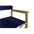 Pemberly Row Modern Teak Outdoor Counter Height Armchair in Blue