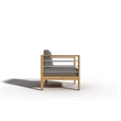 Pemberly Row Modern Teak Outdoor Club Chair with Charcoal Fabric Cushion