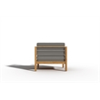Pemberly Row Modern Teak Outdoor Club Chair with Charcoal Fabric Cushion