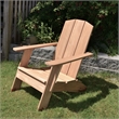 Pemberly Row Contemporary Teak Outdoor Adirondack Lounge Chair