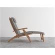 Pemberly Row Modern Teak Folding Outdoor Deck Chair Lounge in Charcoal