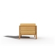 Pemberly Row Modern Teak Outdoor Club Chair with Dupione Cornsilk in Yellow