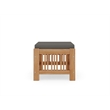 Pemberly Row Modern Teak Outdoor Ottoman with Charcoal Cushions