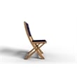 Pemberly Row Contemporary Teak Outdoor Folding Chair in Blue