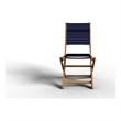 Pemberly Row Contemporary Teak Outdoor Folding Chair in Blue