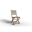 Pemberly Row Contemporary Teak Outdoor Folding Chair in Taupe
