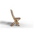 Pemberly Row Contemporary Teak Outdoor Folding Chair in Taupe