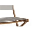Pemberly Row Contemporary Teak Outdoor Folding Chair in Taupe