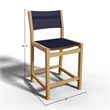 Pemberly Row Modern Teak Outdoor Counter Height Stool in Blue
