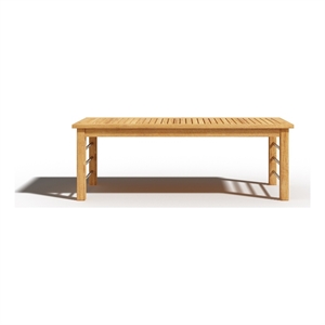 Pemberly Row Contemporary Rectangular Teak Outdoor Coffee Table