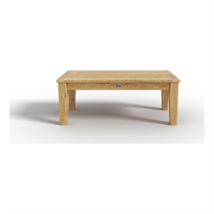 Pemberly Row Contemporary Rectangular Teak Outdoor Coffee Table