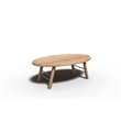 Pemberly Row Contemporary Oval Outdoor Premium Teak Coffee Table