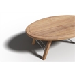Pemberly Row Contemporary Oval Outdoor Premium Teak Coffee Table