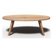 Pemberly Row Contemporary Oval Outdoor Premium Teak Coffee Table