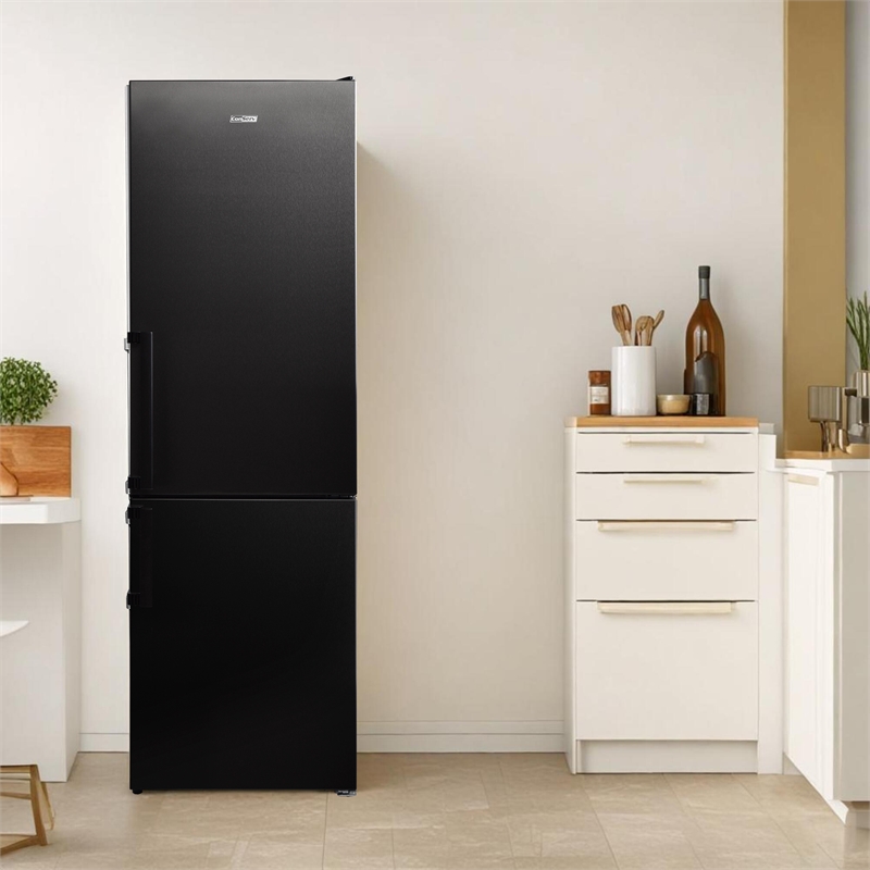 Pemberly Row 12cf No Frost Bottom Freezer Refrigerator Wine Rack Garage Ready