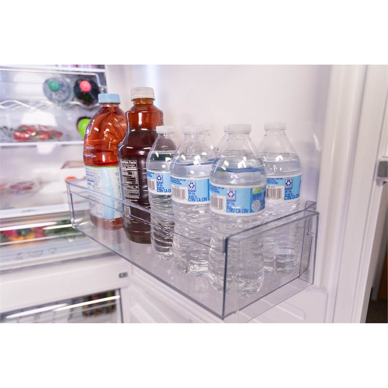 Pemberly Row 12cf No Frost Bottom Freezer Refrigerator Wine Rack Garage Ready