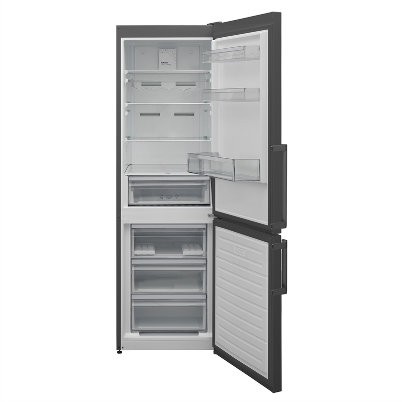 Pemberly Row 12cf No Frost Bottom Freezer Refrigerator Wine Rack Garage Ready