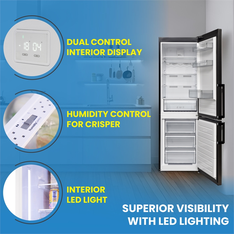 Pemberly Row 12cf No Frost Bottom Freezer Refrigerator Wine Rack Garage Ready
