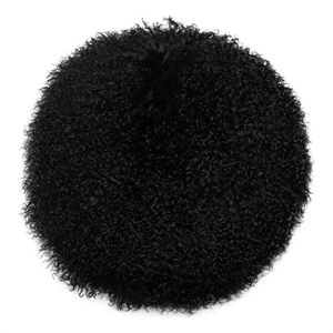 Pemberly Row 16x16&quot Round Transitional Fabric Pillow in Black