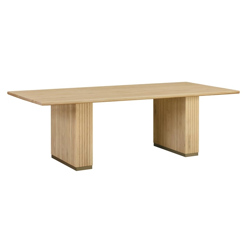 Pemberly Row Transitional Accent Oak Wood Rectangular Dining Table