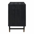 Pemberly Row Transitional Acacia Wood Buffet in Black/Antique Brass