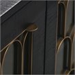 Pemberly Row Transitional Acacia Wood Buffet in Black/Antique Brass