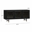 Pemberly Row Transitional Acacia Wood Buffet in Black/Antique Brass