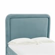 Pemberly Row Transitional Accent Bluestone Velvet Bed in Full