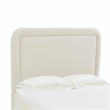 Pemberly Row Transitional Cream Velvet Upholstered Bed in Queen