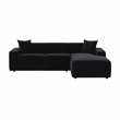Pemberly Row Transitional Black Velvet Upholstered Sectional - RAF