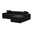 Pemberly Row Transitional Black Velvet Upholstered Sectional - RAF