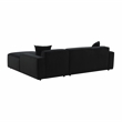 Pemberly Row Transitional Black Velvet Upholstered Sectional - RAF
