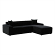 Pemberly Row Transitional Black Velvet Upholstered Sectional - RAF