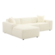 Pemberly Row Cream Linen Upholstered Sectional - Left Arm Facing