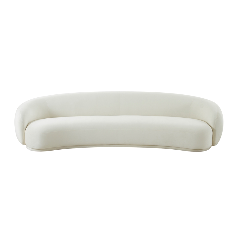 Pemberly Row Transitional Accent Cream Velvet Upholstered120